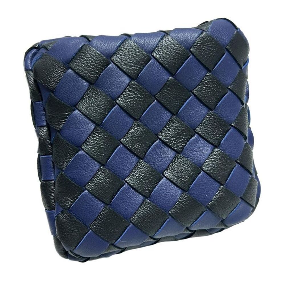 BOTTEGA VENETA Same As Pouch Intrecciato Navy X Black Leather - Picture 3 of 5